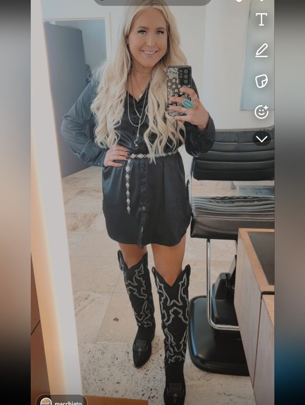 SHEIN Black Long Sleeve Button Shirt Dress